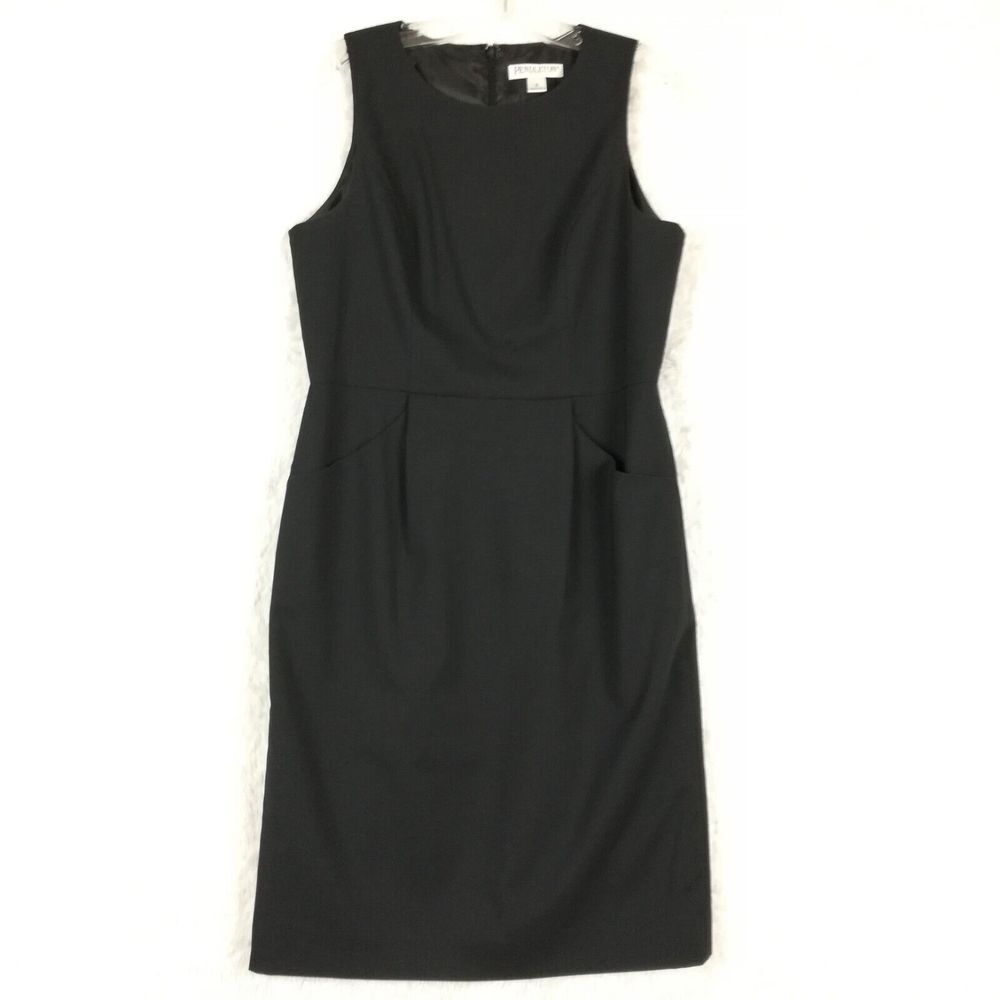 Pendleton Womens Dress Sheath Black Midi Knee Length LBD Pockets Petite‎ 6P